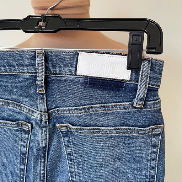 RE/DONE High-Rise Ankle Crop Stretch Denim Skinny 90s Blue Jeans EUC Size 25 - Picture 6 of 10